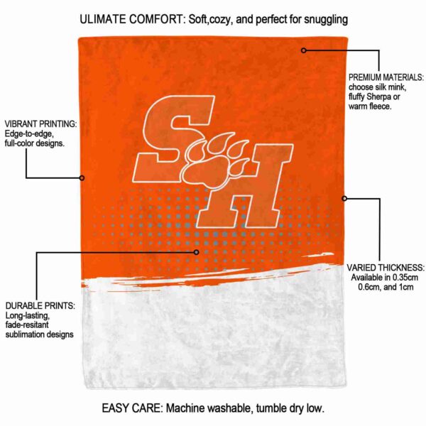 sam houston bearkats gradient dots orange blanket new arrival