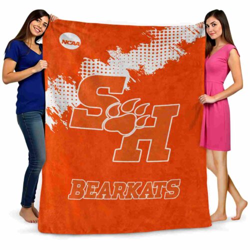 sam houston bearkats grunge texture orange blanket fashion forward