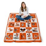 sam houston bearkats mickey minnie orange white blanket best selling