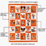 sam houston bearkats mickey minnie orange white blanket best selling
