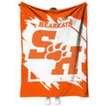 sam houston bearkats splatter effect orange blanket best selling