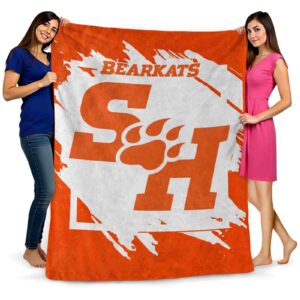 sam houston bearkats splatter effect orange blanket fashion forward