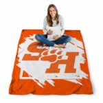 sam houston bearkats splatter effect orange blanket best selling