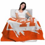 sam houston bearkats splatter effect orange blanket best selling