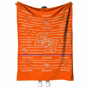 sam houston bearkats striped pattern orange blanket best selling