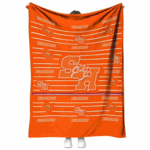 sam houston bearkats striped pattern orange blanket best selling