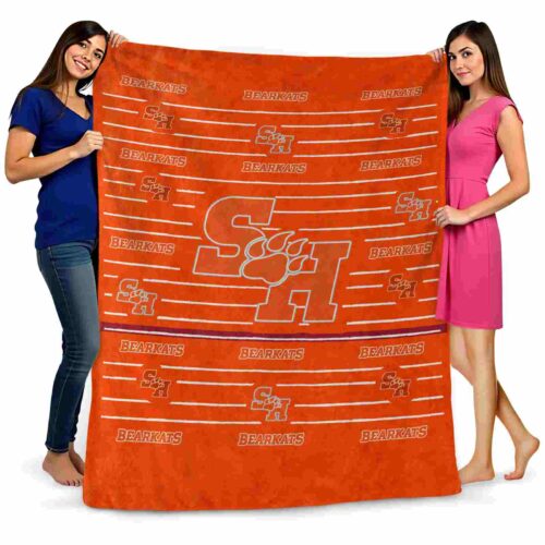 sam houston bearkats striped pattern orange blanket fashion forward