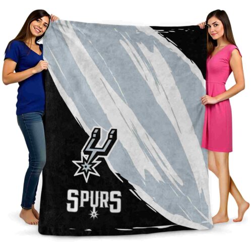 san antonio spurs brushstrokes silver white blanket fashion forward