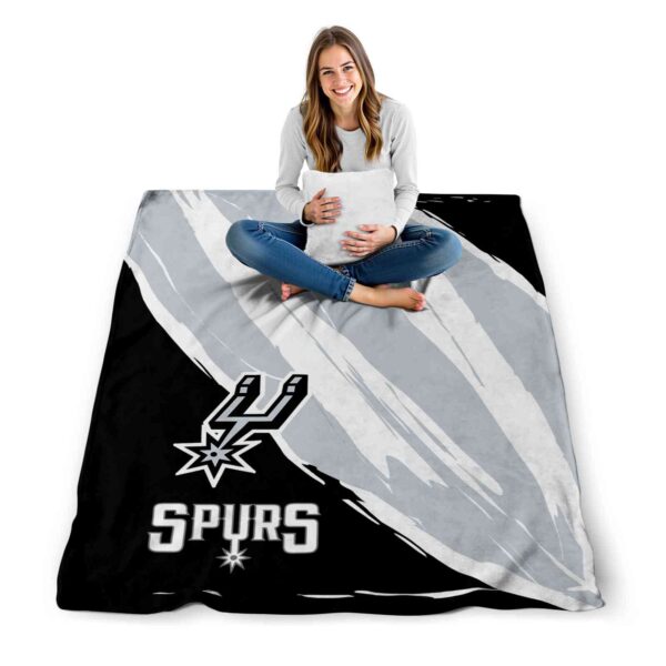 san antonio spurs brushstrokes silver white blanket high quality