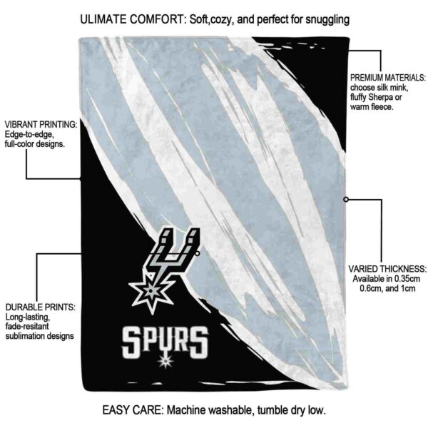 san antonio spurs brushstrokes silver white blanket new arrival