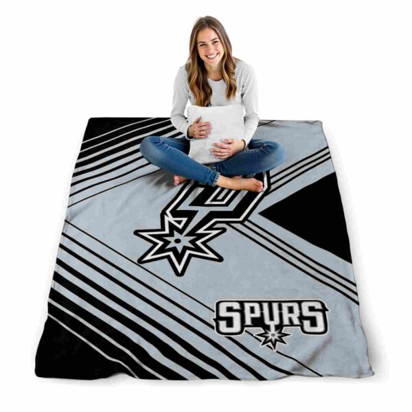 san antonio spurs diagonal stripes silver blanket high quality