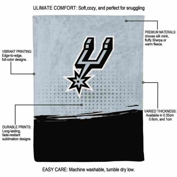 san antonio spurs gradient dots silver blanket new arrival