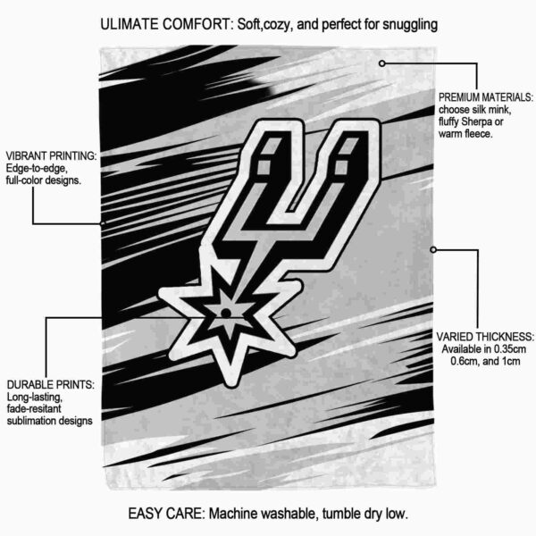 san antonio spurs paint streaks silver white blanket new arrival