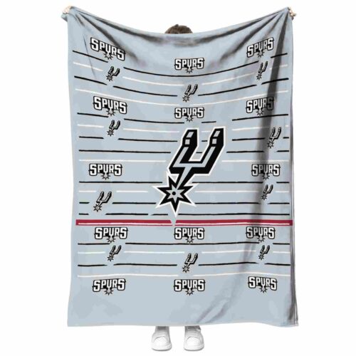 san antonio spurs striped pattern silver blanket best selling