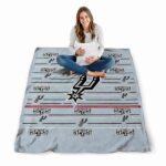san antonio spurs striped pattern silver blanket high quality
