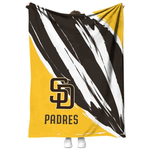 san diego padres brushstrokes brown white blanket best selling