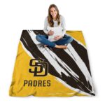 san diego padres brushstrokes brown white blanket high quality