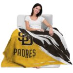 san diego padres brushstrokes brown white blanket latest model