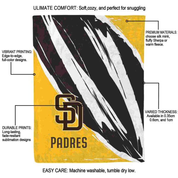 san diego padres brushstrokes brown white blanket new arrival