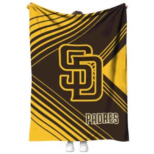 san diego padres diagonal stripes brown blanket best selling