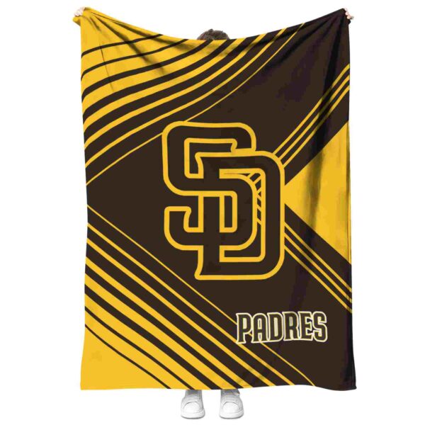 san diego padres diagonal stripes brown blanket best selling