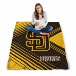 san diego padres diagonal stripes brown blanket high quality