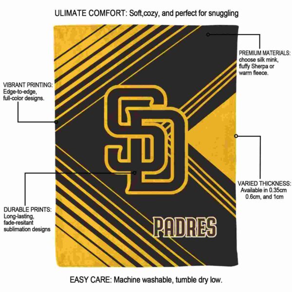 san diego padres diagonal stripes brown blanket new arrival