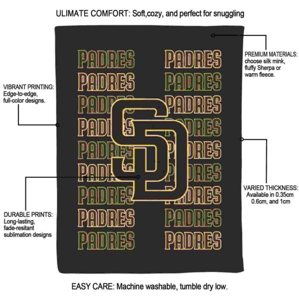 san diego padres fan pride brown blanket new arrival