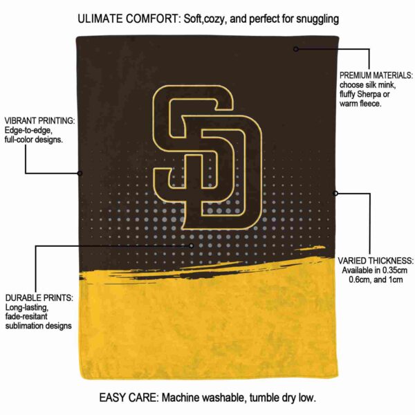 san diego padres gradient dots brown blanket new arrival