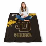 san diego padres grunge texture brown blanket best selling