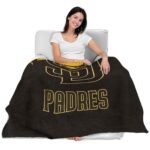 san diego padres grunge texture brown blanket best selling