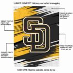 san diego padres paint streaks brown white blanket best selling