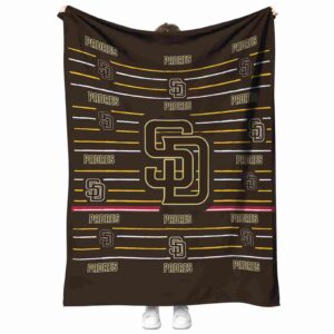 san diego padres striped pattern brown blanket best selling