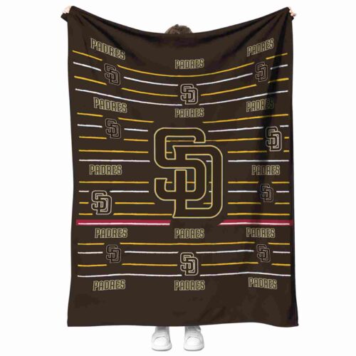 san diego padres striped pattern brown blanket best selling