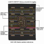 san diego padres striped pattern brown blanket best selling