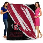 san diego state aztecs brushstrokes red white blanket fashion forward