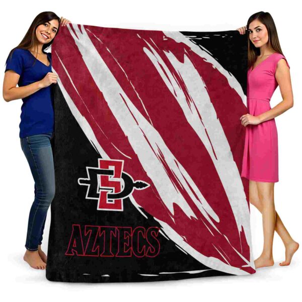san diego state aztecs brushstrokes red white blanket fashion forward