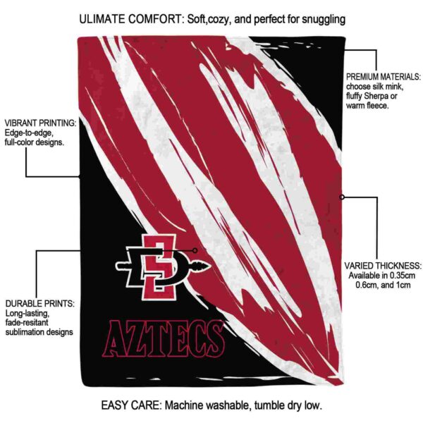 san diego state aztecs brushstrokes red white blanket new arrival