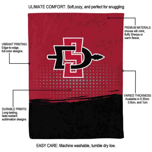san diego state aztecs gradient dots red blanket new arrival