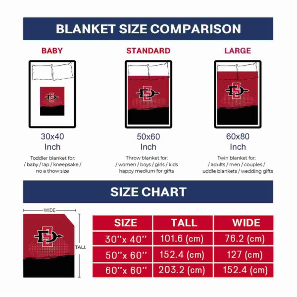 san diego state aztecs gradient dots red blanket trendy