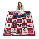 san diego state aztecs mickey minnie red white blanket high quality