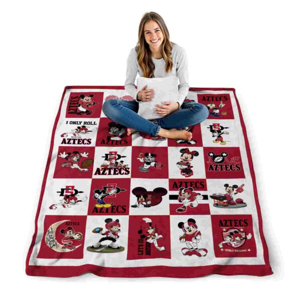 san diego state aztecs mickey minnie red white blanket high quality