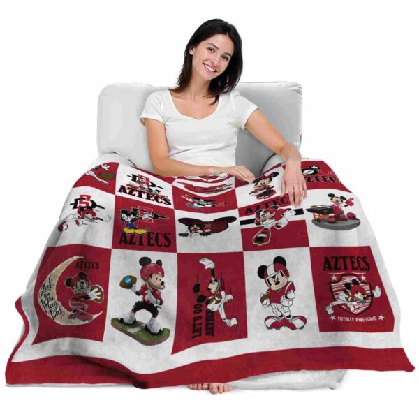 san diego state aztecs mickey minnie red white blanket latest model