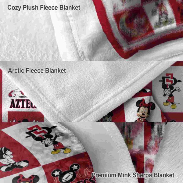 san diego state aztecs mickey minnie red white blanket premium grade