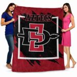 san diego state aztecs splatter effect red blanket best selling