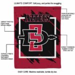 san diego state aztecs splatter effect red blanket best selling