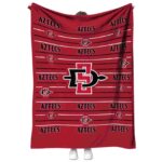 san diego state aztecs striped pattern red blanket best selling