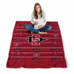 san diego state aztecs striped pattern red blanket high quality