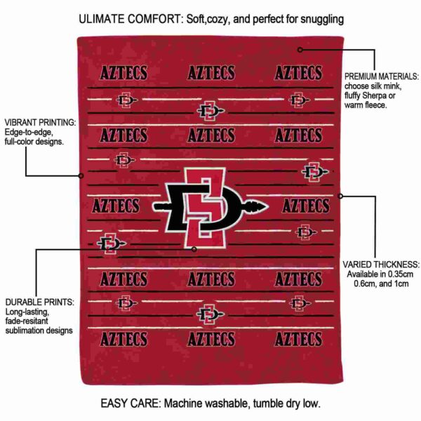 san diego state aztecs striped pattern red blanket new arrival