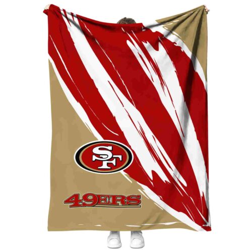 san francisco 49ers brushstrokes red white blanket best selling